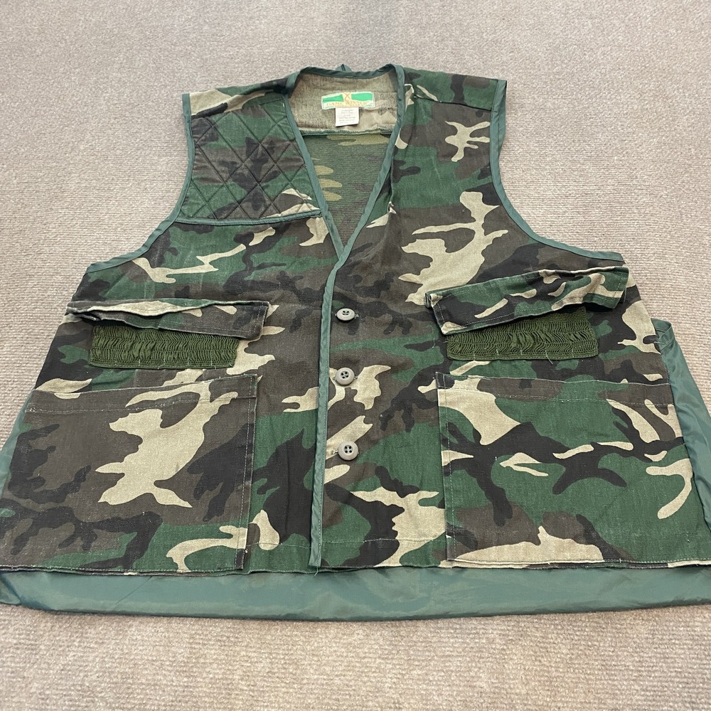 VTG‎ Game Winner Hunting Vest XL 46/48 Camouflage Nylon Mesh Pockets Sportswear